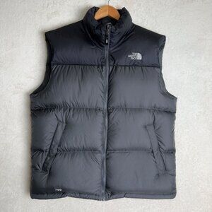 The North Face Men's L Nuptse 700 Vest Goose Down Puffer Black/Dark Grey Retro